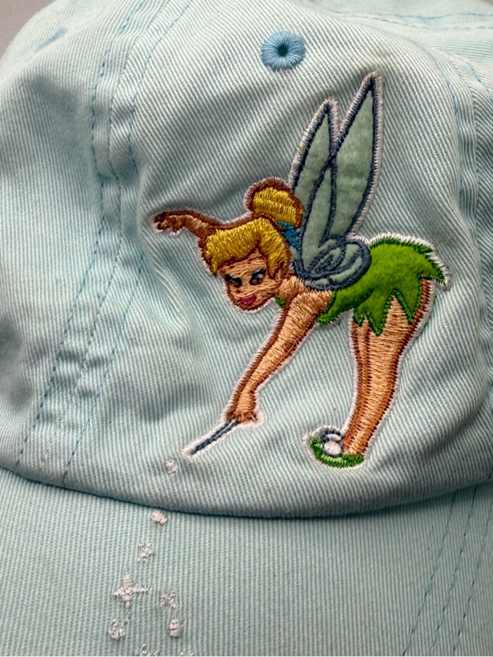 Mint Green Tinker Bell Embroidered Baseball Cap NWOT peter pan Disney - Picture 4 of 6